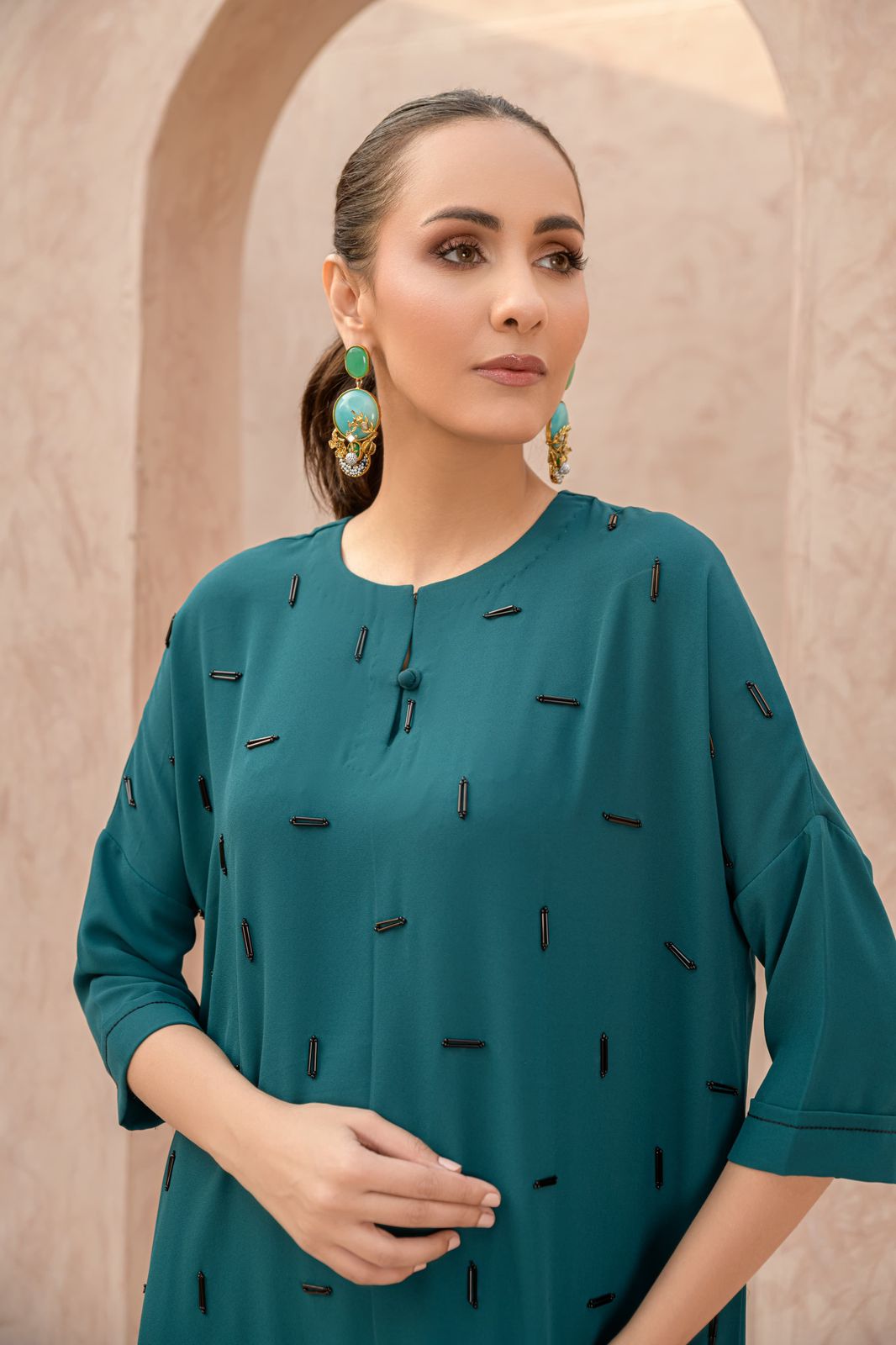 Dahlia Clip On Earring in Orange