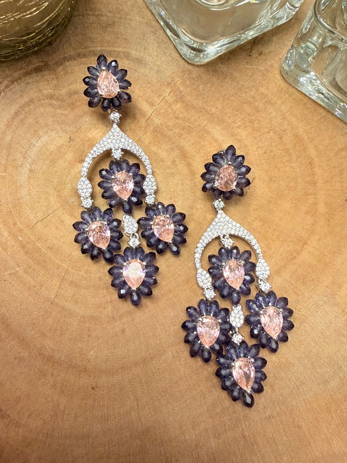 Midnight Bloom Chandelier Earrings