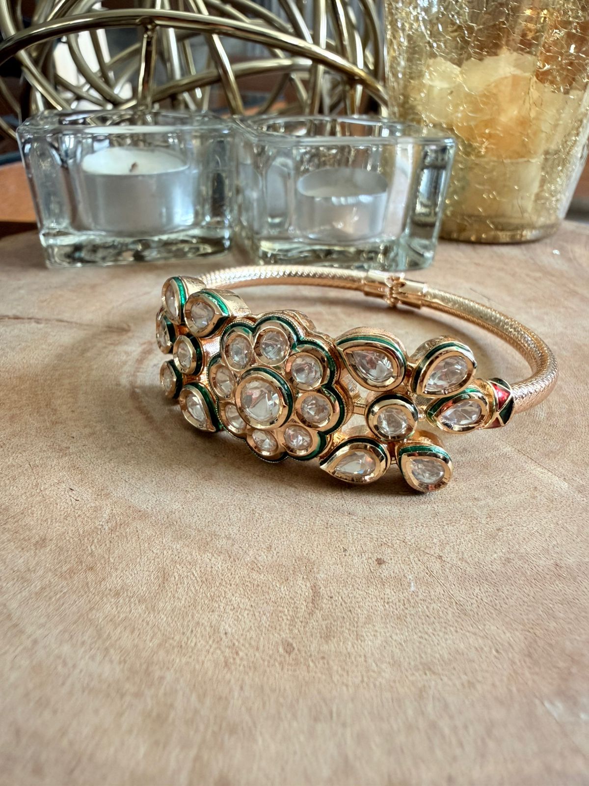 Kundan Floral Statement Bracelet