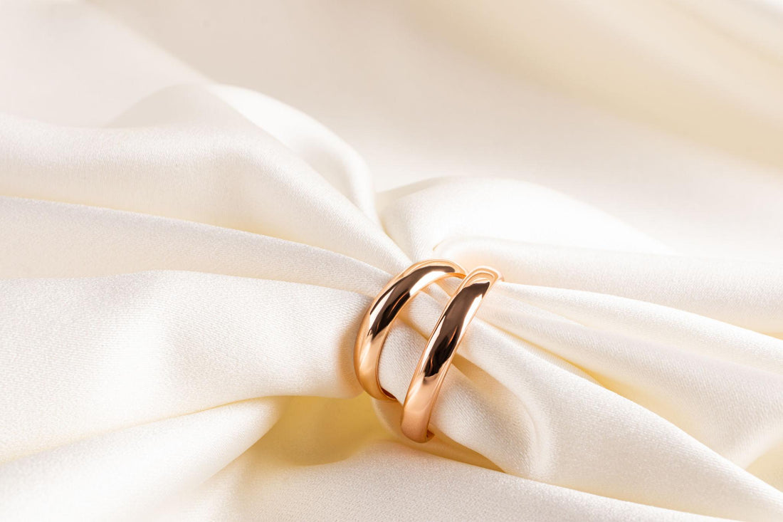 Elegant gold gemstone ring and stacked gold rings luxury jewellery