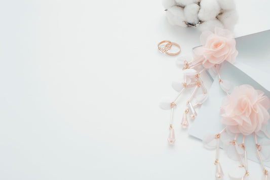 legant bridal jewellery set styled with a modern wedding outfit in warm indoor lighting