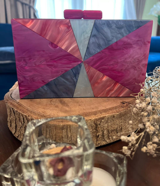 Multi Color Triangle Clutch