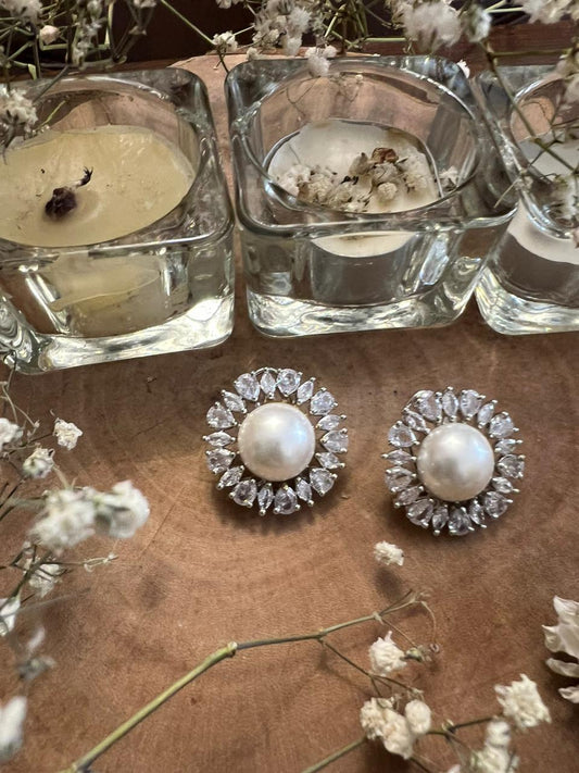 Silver Pearl Studs