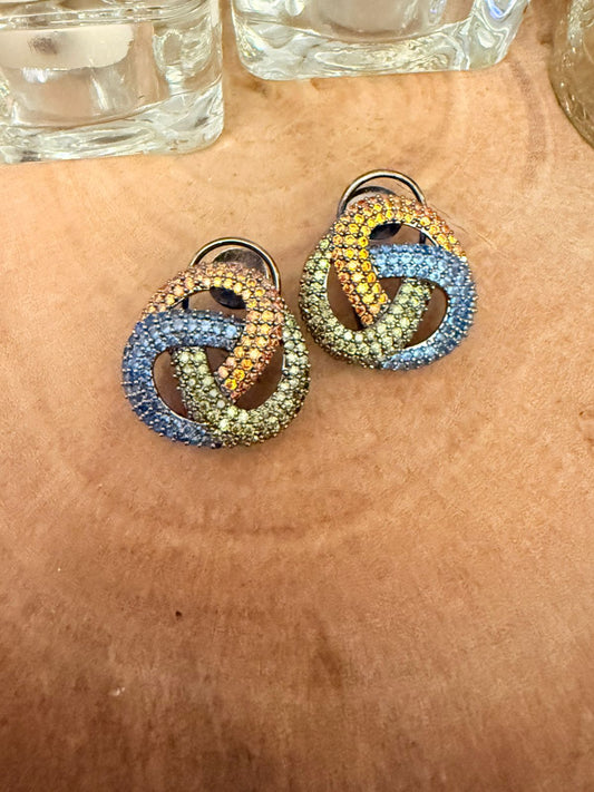 Elara Rainbow Interlock Luxe Earrings