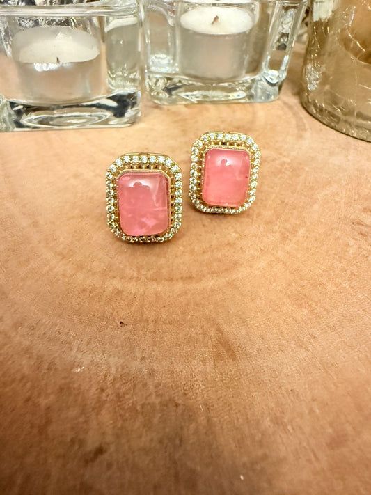 Sahara Blush Halo Stud Earrings