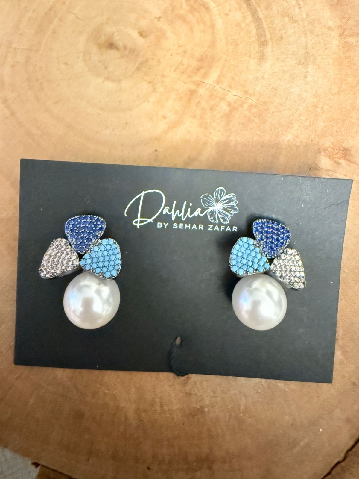 Ayla Crystal Pearl Drop Earrings