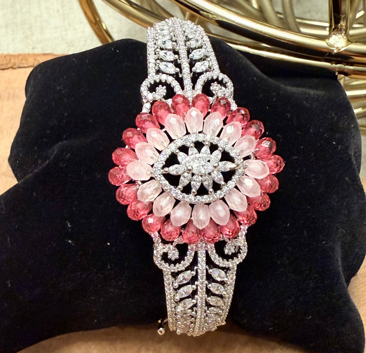 Blush Floral Statement Bracelet