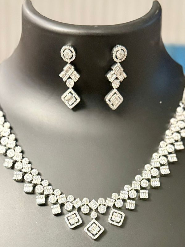 Geometric Crystal Necklace Set