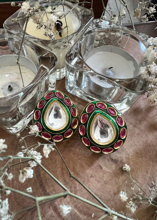 Kundan Statement Stud Earrings