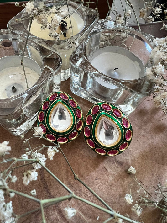 Kundan Statement Stud Earrings