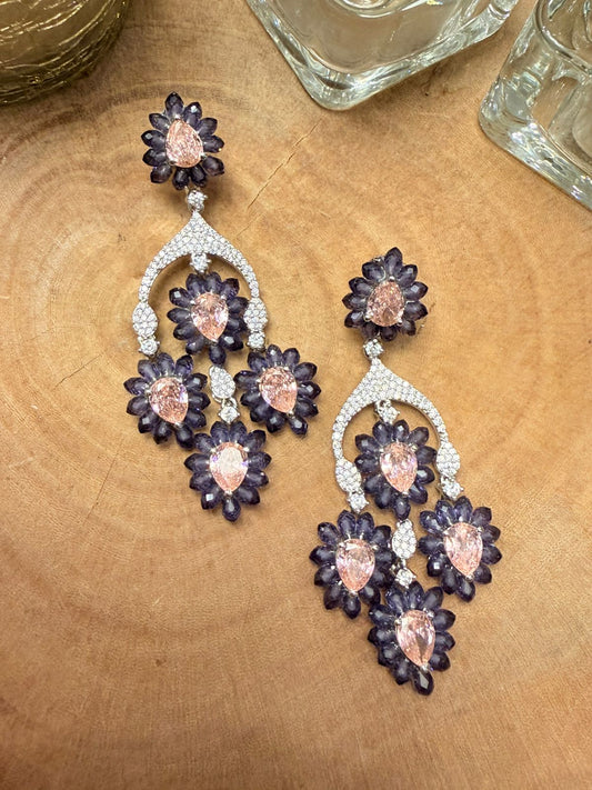 Midnight Bloom Chandelier Earrings