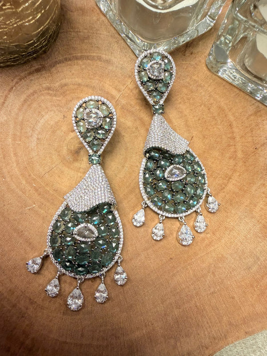 Emerald Luxe Teardrop Chandelier Earrings