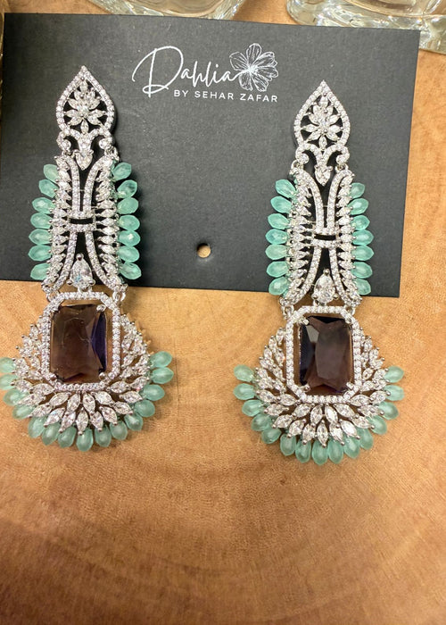 Mint & Mocha Regal Statement Earrings